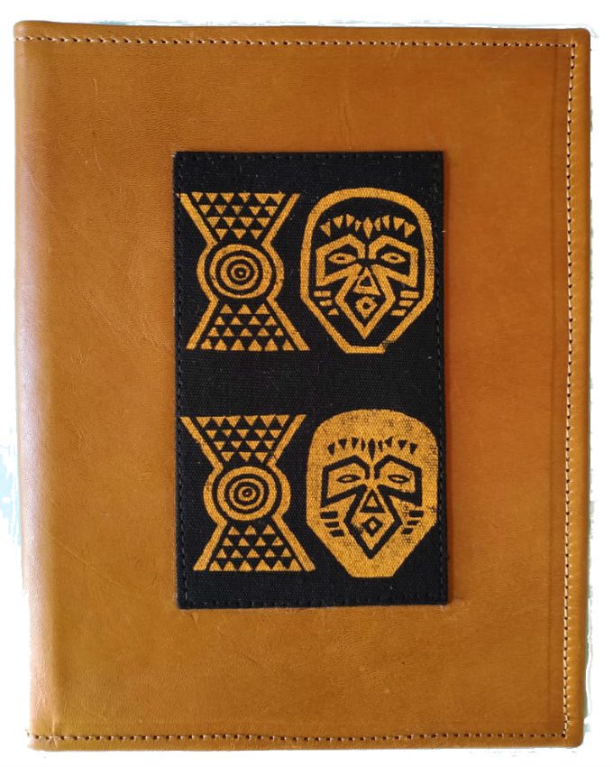 Leather-executive-notebook-with-African-Fabric