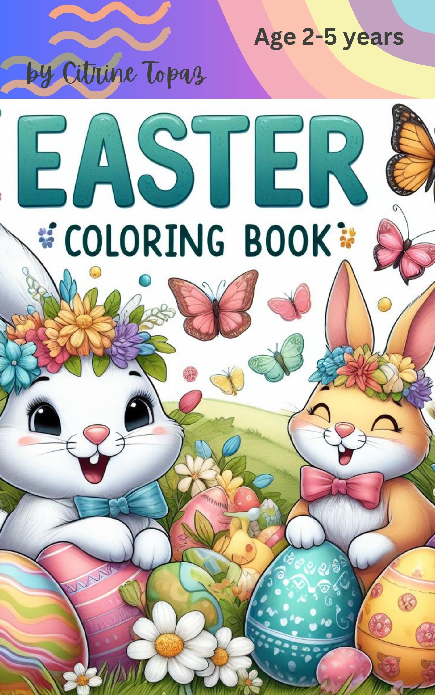 Colorful Modern Drawing and Coloring Kids Book Cover