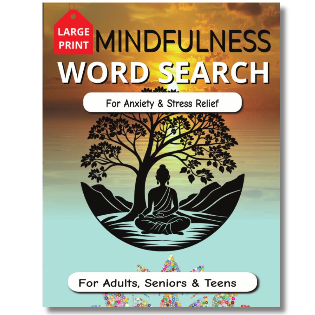 Mindfulness word search book for adults and seniors in Kenya