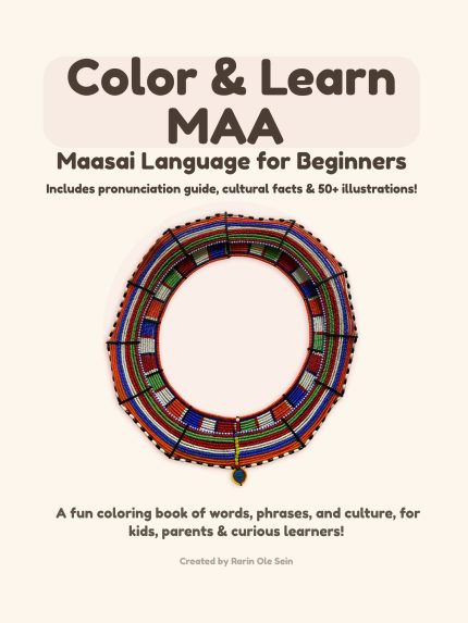 Maasai language coloring book front cover